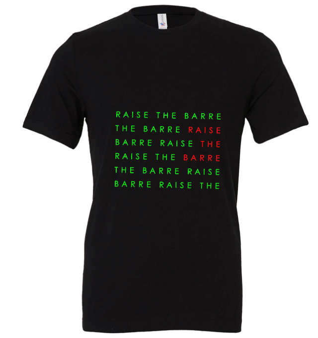 Crew Neck T-Shirt | RAISE THE BARRE - Black & Grey